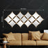 13 Diamond shaped Mirrors Metal Wall Art- Golden